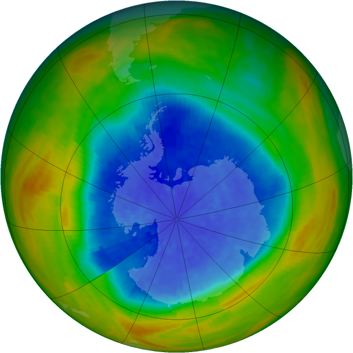 Antarctic ozone map for 22 September 1984